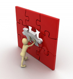 3d Figure Playing Jigsaw Puzzle